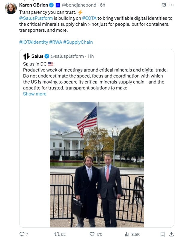 美国积极推动透明的矿产供应链——Salus公司借助IOTA技术积极参与